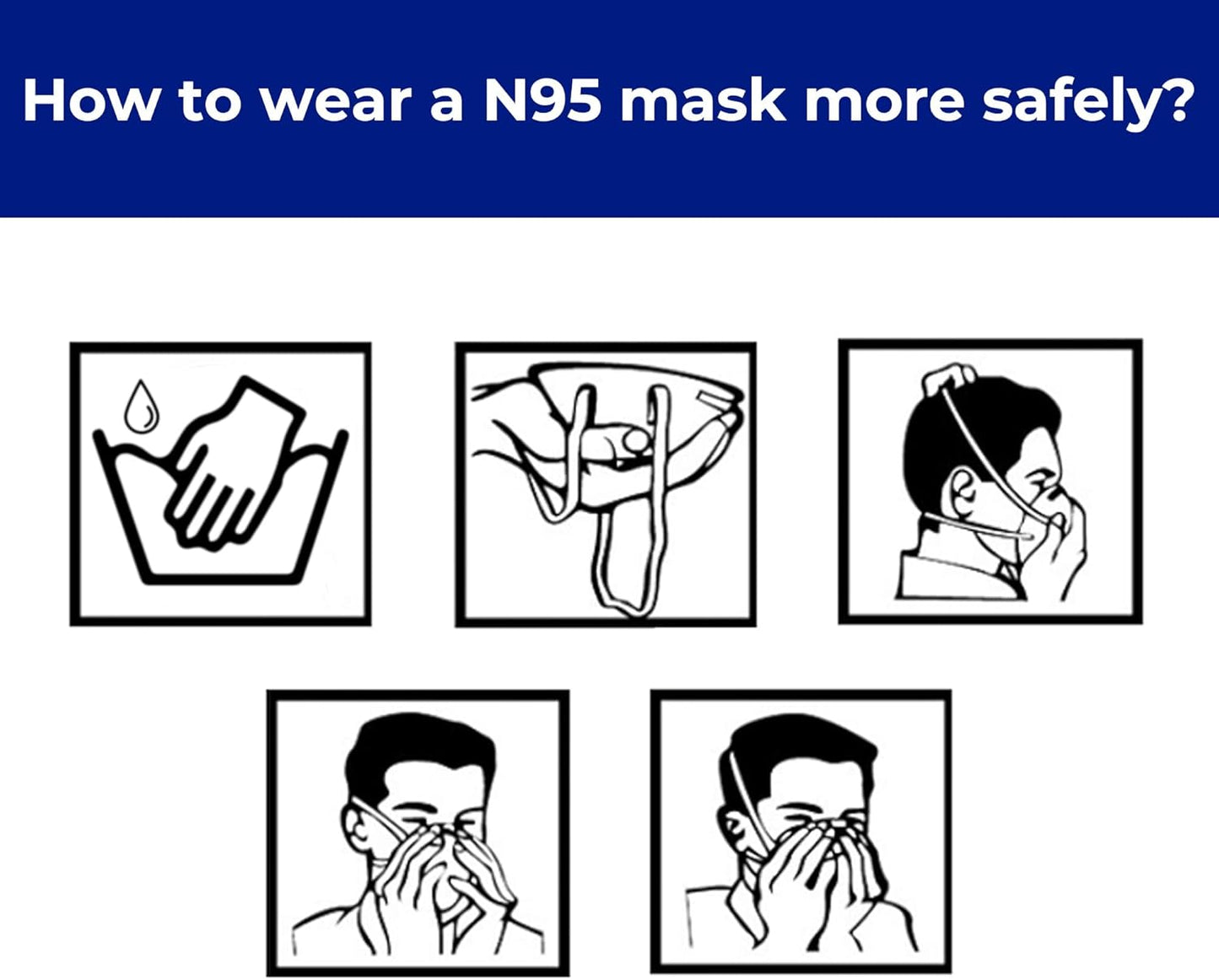 Funight N95 Mask 20 Pack NIOSH Certified Respiratory Particulate Filtering Face Mask Personal Protective