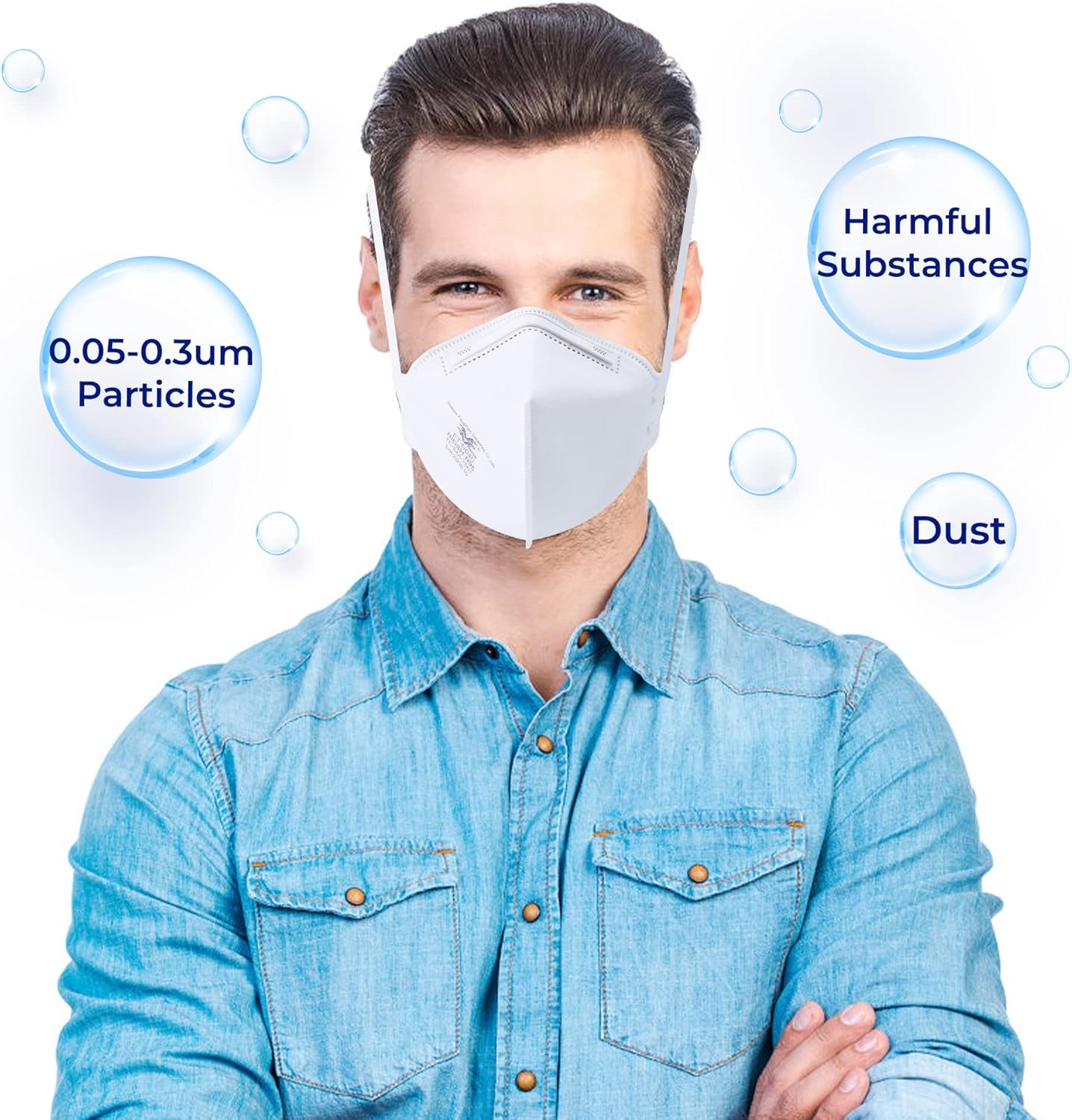 Funight N95 Mask 20 Pack NIOSH Certified Respiratory Particulate Filtering Face Mask Personal Protective