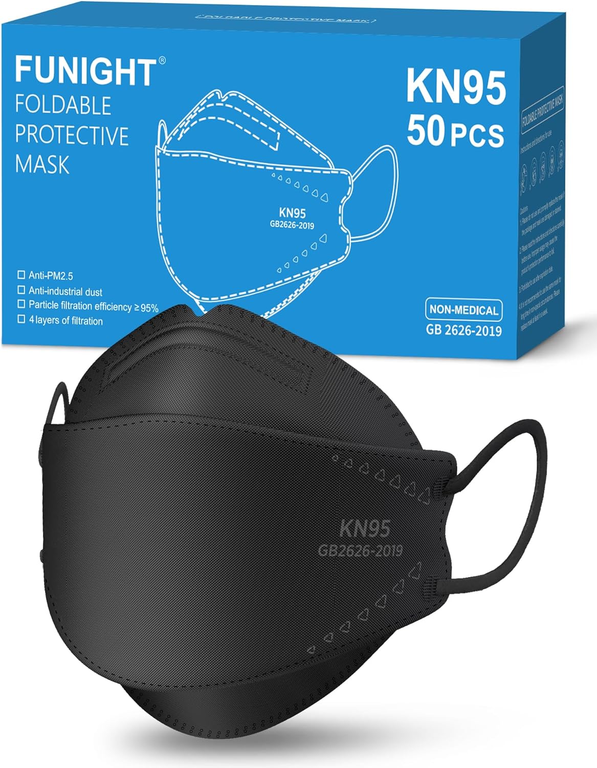 Funight KN95 Face Masks 50 Pack for Adults